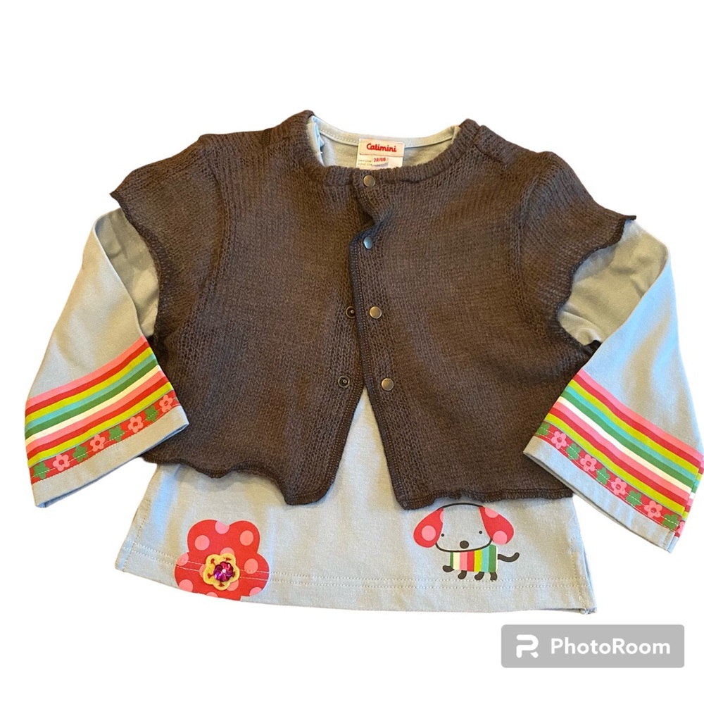 Girls Catimini Tee Sweater Set